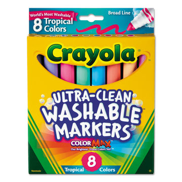 Crayola® Tropical Color Washable Markers, Broad Bullet Tip, Assorted Colors, 8-pack freeshipping - TVN Wholesale